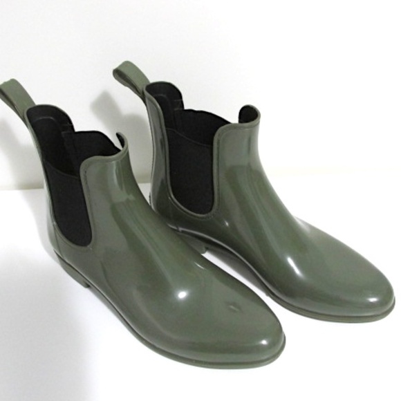 J.Crew Khaki Green Pull-on Ankle Boots, Size 9 - Picture 1 of 6